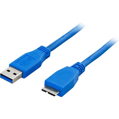 Deltaco USB 3.0 Cable, A Male - Micro-B Male, 3m, Blue